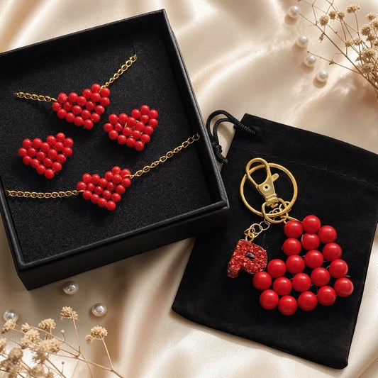 Love Collection - Heart jewelry set & Keychain